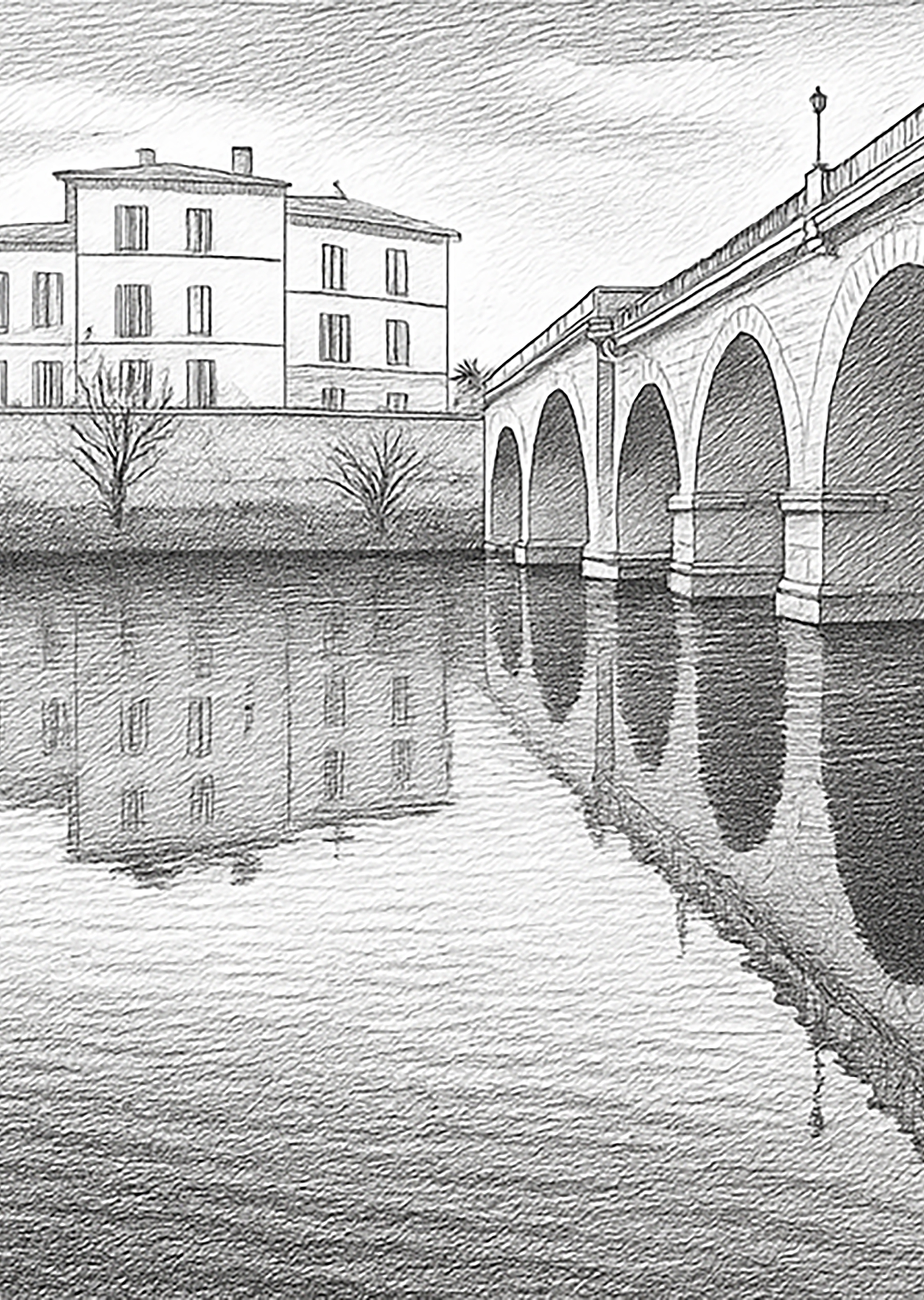 Die r&ouml;mische Br&uuml;cke in Sommi&egrave;res: Malbuch von Doris Kneller